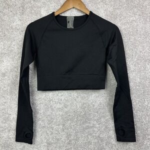 ACTA Women's Black‎ Long Sleeve Top Cropped Athletic Yoga Athleisure Gym Sz M